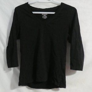 B.U.M. EQUIPMENT Stretch | medium | Black Stretchy V-Neck Shirt
